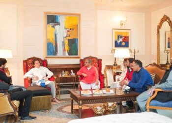 Imran Khan at his residence