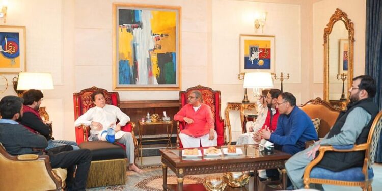 Imran Khan at his residence