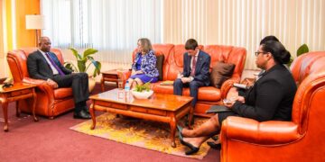 PM Roosevelt Skerrit welcomes Linda Taglialatela- US Ambassador to Barbados (Image Courtesy: Facebook)