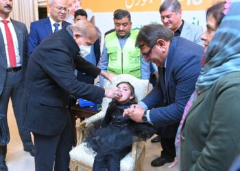 PM Sharif inaugurates national anti-polio campaign 2023 (Image Courtesy: Facebook)