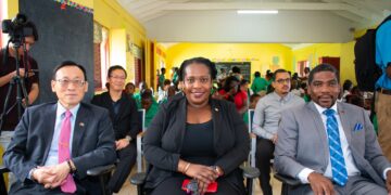 PM Terrance Drew attends launch ceremony of plastic recycling bin programme