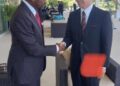 Denzil Douglas meets Japan Ambassador Matsubara Yukata during CARICOM meeting 