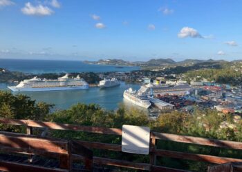 Deputy PM Ernest Hilaire welcomes four cruise ships with thousands of passengers