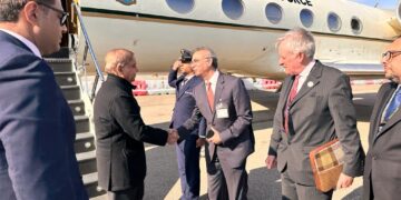 PM Sharif arrives in London to attend coronation ceremony of King Charles III (image courtesy: facebook)