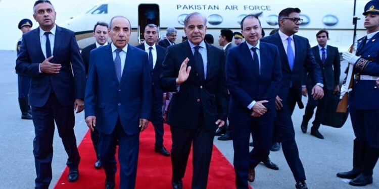 PM Sharif arrives in Baku, likely to hold talks with Azerbaijan Prez Aliyov (Image courtesy: Facebook)