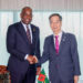 Dominica PM Roosevelt Skerrit meets South Korea PM Han Duck Soo in Trinidad 