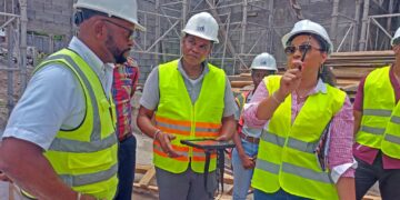 Melissa Skerrit explores construction site of Dominica Grammar School
