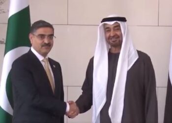 PM Kakar meets Prez Al Nahyan, inks MOUs to boost bilateral ties between Pak-UAE (Image Courtesy: Twitter/@PMO Pakistan)