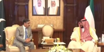 PM Kakar meets Kuwait Minister Al Sabah, signs 7 agreements in different sectors (Image Courtesy: Twitter/@PMO Pakistan)