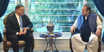 Nawaz Sharif meets US Ambassador Donald Blome, discusses political landscape of Pakistan (Image Courtesy: Twitter/PML-N)