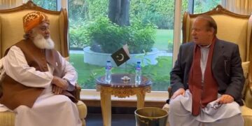 JUI-F chief meets Nawaz Sharif, pledges to move ahead together in Feb 8 polls (Image Courtesy: Google)